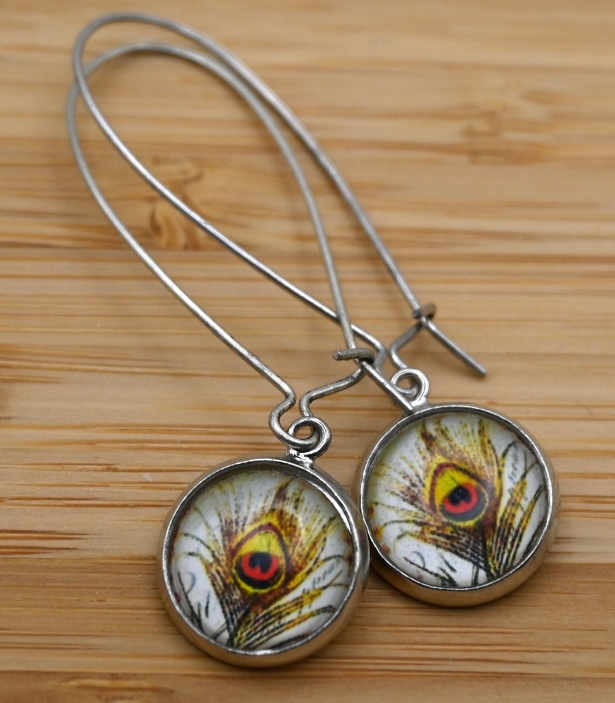 Oorbellen Pauwenveer geel