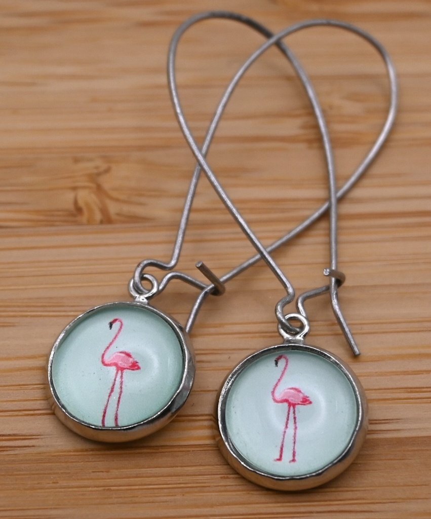 [IVO002] Oorbellen Flamingo lichtgroen