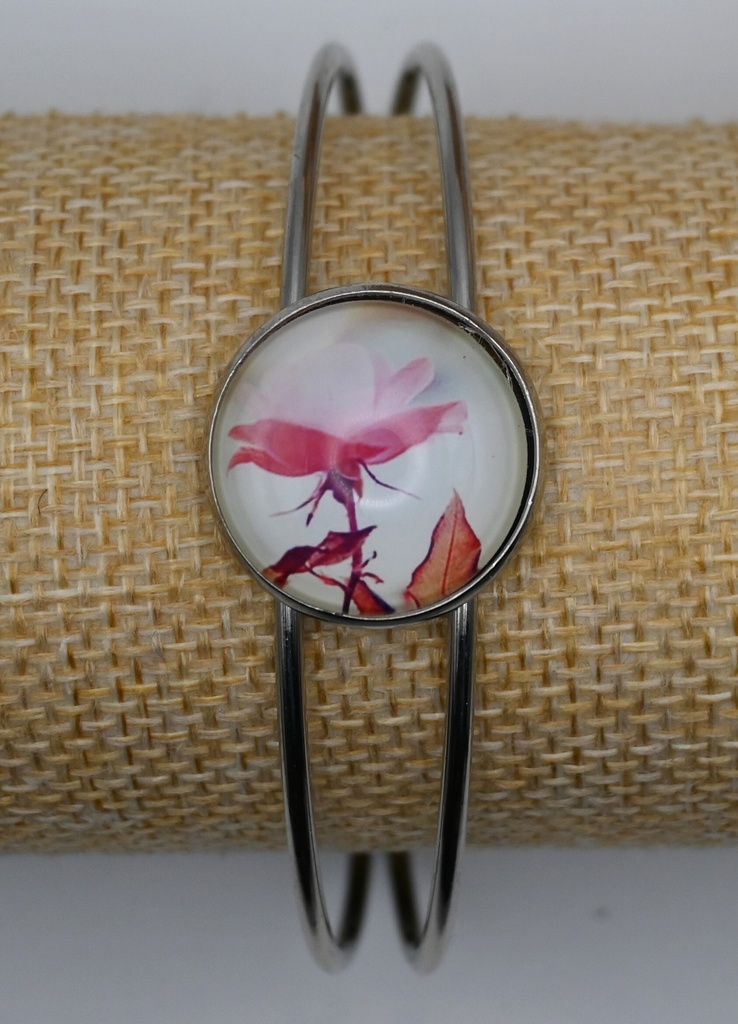 [IVAR010] Armband Cuff Roze bloem