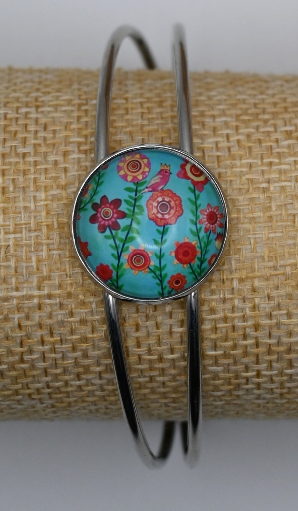 [IVAR008] Armband Cuff Fleurige bloemen