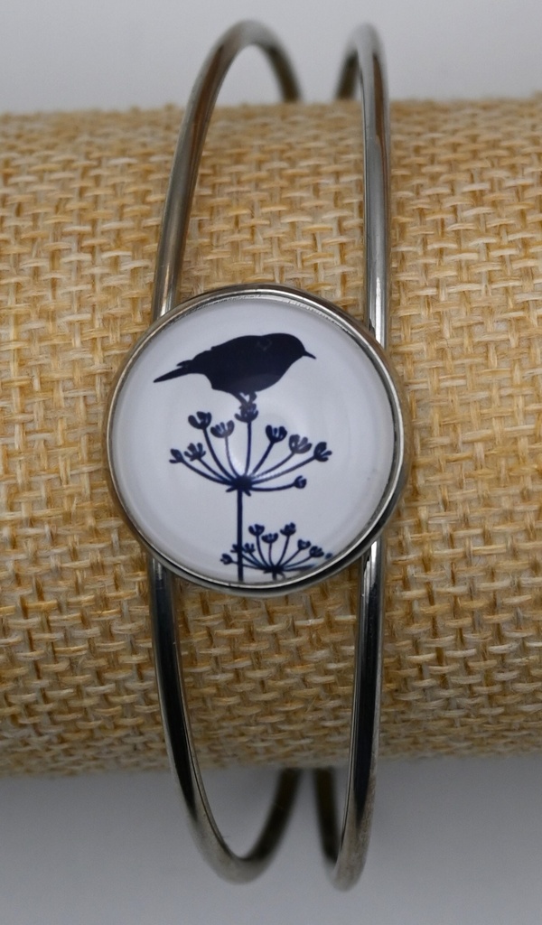 [IVAR003] Armband Cuff Vogel op bloem