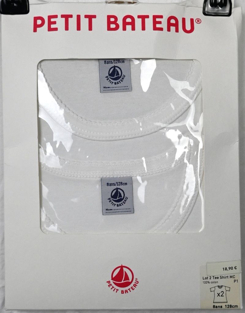 Set van 2 onderhemdjes, Petit Bateau, 8 jaar