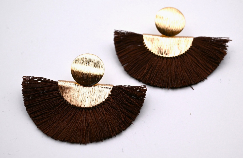 Oorbellen Waaier bruin